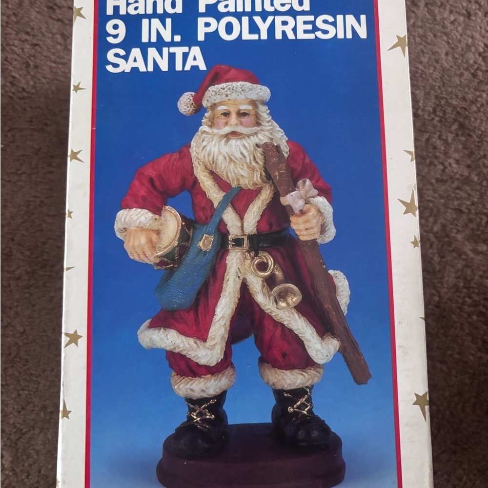 Hand Painted 9-Inch Polyresin Santa Figurine